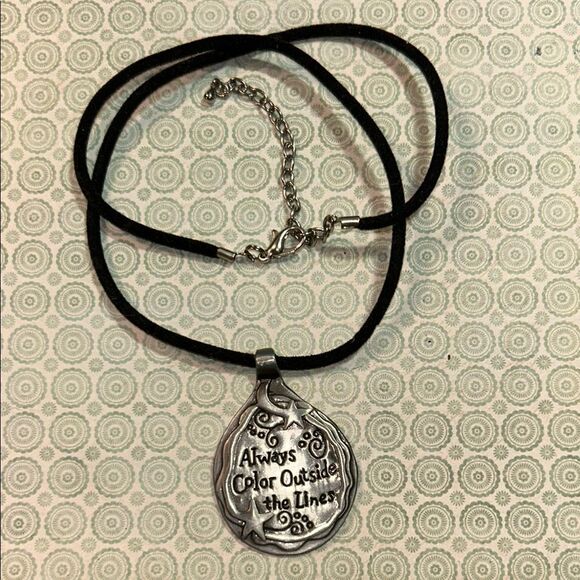 Silver Pendant Necklace with Inspirational Quote - Picture 1 of 3